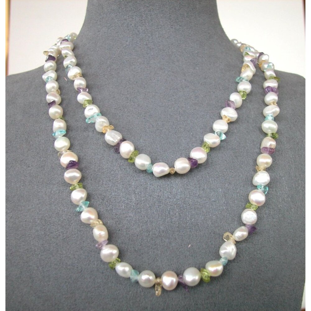 Honora Collection Cultured Freshwater Pearl & Gemstone Necklace 32"